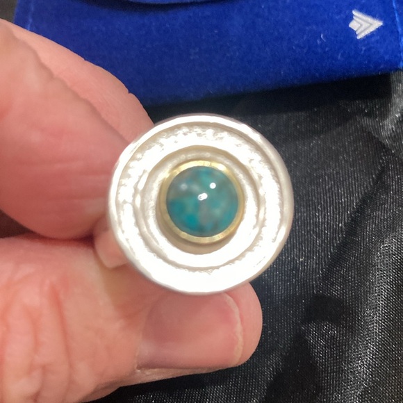 Silpada turquoise 2 tone sterling ring size 9 - Picture 5 of 6